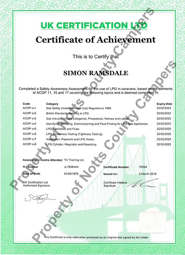 ACOPs certificate